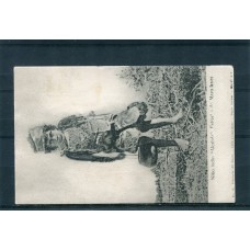 INDIO ALCALUFE ESTRECHO DE MAGALLANES CHILE ANTIGUA TARJETA POSTAL ABORIGENES